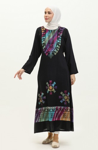 Viscose Long Sleeve Tunic 6464-02 Black Blue 6464-02