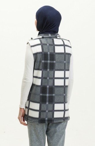 Gilet Polaire A Carreaux 00022-03 Anthracite Ecru 00022-03