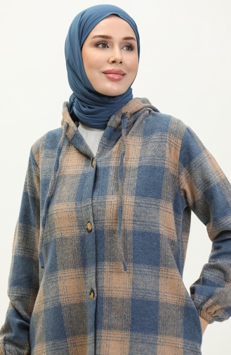 Manteau A Capuche Bûcheron 0264-04 Vison Indigo 0264-04