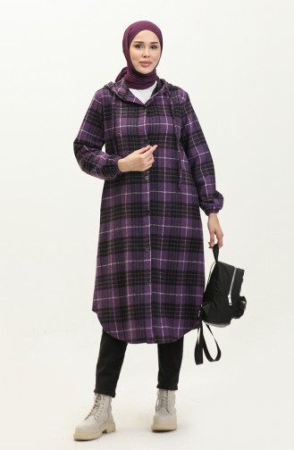 Lumberjack Checked Patterned Cape 0265-01 Purple 0265-01