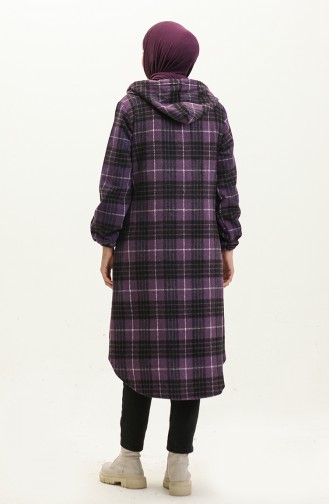 Lumberjack Kariertes Gemustertes Cape 0265-01 Lila 0265-01