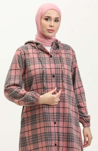 Lumberjack Checkered Patterned Cape 0265-03 Dusty Rose 0265-03