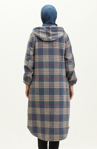 Lumberjack Checked Patterned Cape 0265-04 İndigo 0265-04