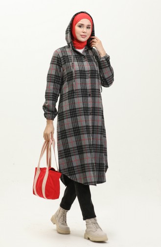 Lumberjack Checkered Patterned Cape 0265-05 Anthracite 0265-05