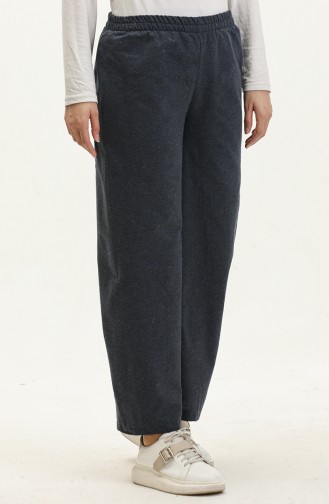 wide Leg Trousers with Elastic waist 6108-03 İndigo 6108-03