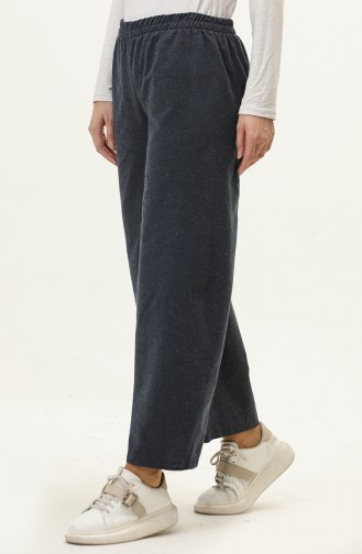 wide Leg Trousers with Elastic waist 6108-03 İndigo 6108-03