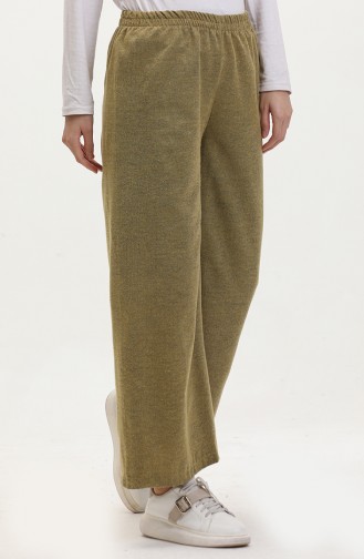 wide Leg Trousers with Elastic waist 6108-07 Mustard 6108-07