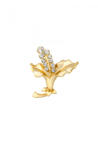 Crystal Stone Gold Color Needle Brooch 27-293-13 27-293-13