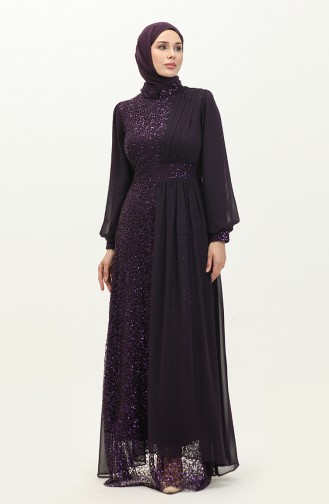 Robe De Soirée A Paillettes 5408B-01 Pourpre 5408B-01