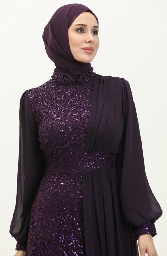 Robe De Soirée A Paillettes 5408B-01 Pourpre 5408B-01