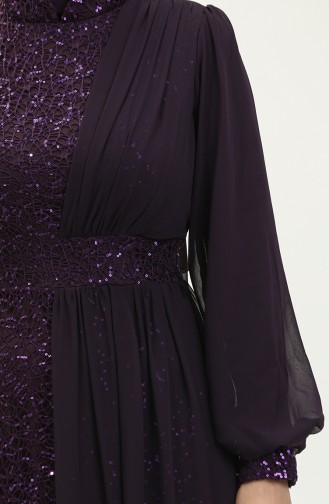 Sequined Evening Dress 5408b-01 Purple 5408B-01