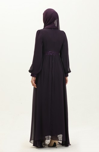 Sequined Evening Dress 5408b-01 Purple 5408B-01