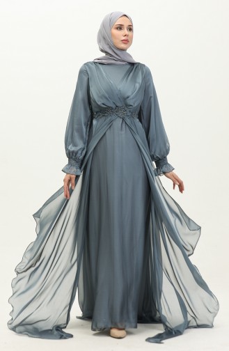 Bead Embroidered Evening Dress 5810-01 Anthracite 5810-01