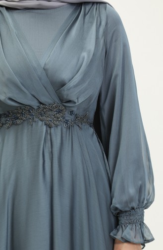 Bead Embroidered Evening Dress 5810-01 Anthracite 5810-01