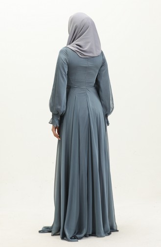Bead Embroidered Evening Dress 5810-01 Anthracite 5810-01