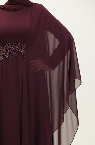 Perlenbesticktes Abendkleid 5844-01 Lila 5844-01