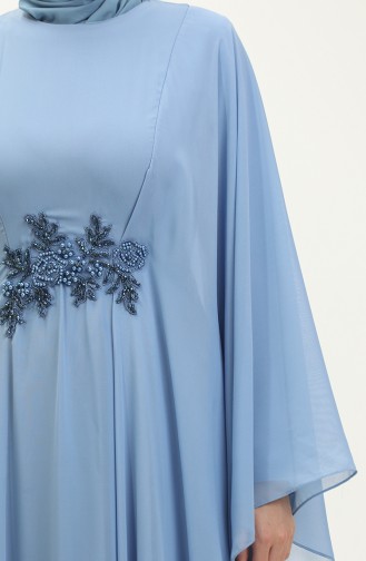 Bead Embroidered Evening Dress 5844-02 İce Blue 5844-02