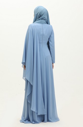 Bead Embroidered Evening Dress 5844-02 İce Blue 5844-02