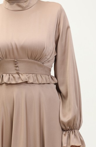 Satin-Abendkleid mit Knopfleiste 6038-01 Nerz 6038-01