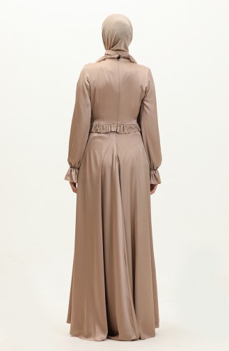 Satin-Abendkleid mit Knopfleiste 6038-01 Nerz 6038-01