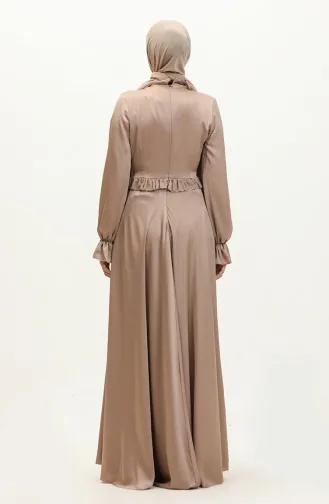 Satin-Abendkleid mit Knopfleiste 6038-01 Nerz 6038-01
