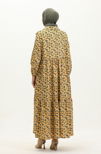 Buttoned Dress 1890-02 Mustard 1890-02