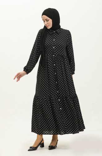 Polka Dot Dress 1897-01 Black white 1897-01