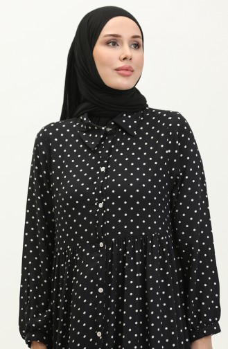 Polka Dot Dress 1897-01 Black white 1897-01