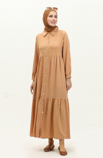 Polka Dot Dress 1897-02 Mustard Cream 1897-02