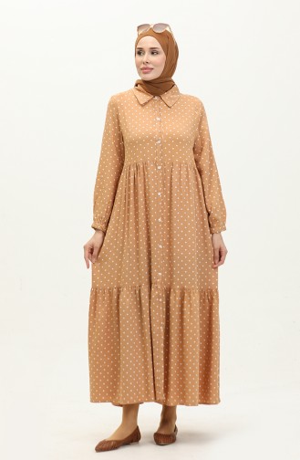 Tupfenkleid 1897-02 Senf Creme 1897-02