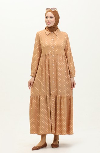 Polka Dot Dress 1897-02 Mustard Cream 1897-02