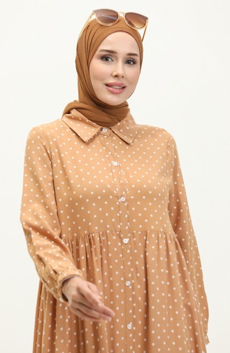 Tupfenkleid 1897-02 Senf Creme 1897-02
