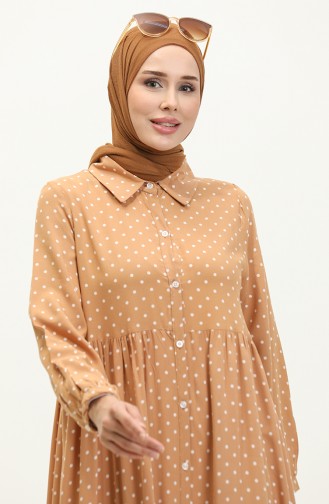 Polka Dot Dress 1897-02 Mustard Cream 1897-02