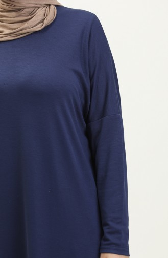 Robe Longue Manches Chauve Souris 8670-01 Bleu Marine Clair 8670-01