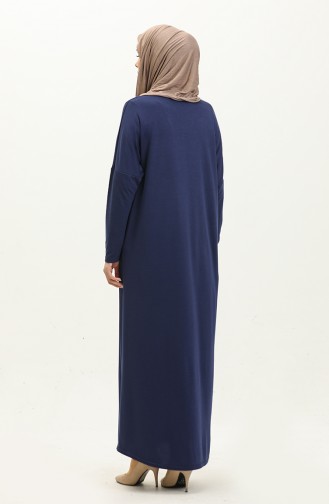 Langes Kleid Mit Fledermausärmeln 8670-01 Hellmarineblau 8670-01