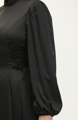 Robe De Soirée Nouée Sur Le Côté 6156-03 Noir 6156-03