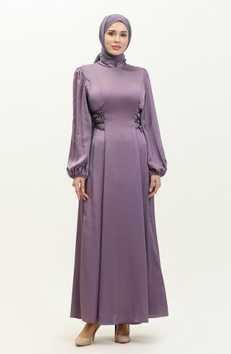 Robe De Soirée Nouée Sur Les Côtés 6156-07 Lilas 6156-07