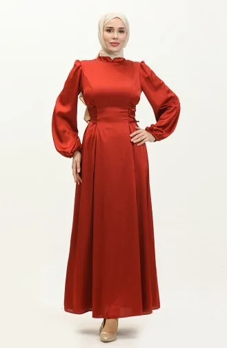 Abendkleid Mit Seitlicher Schleife 6156-08 Weinrot 6156-08