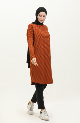 Bat Sleeve Seasonal Striped Tunic 8667-01 Black Brick 8667-01