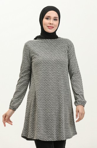 Patterned Seasonal Tunic 8669-01 Black 8669-01