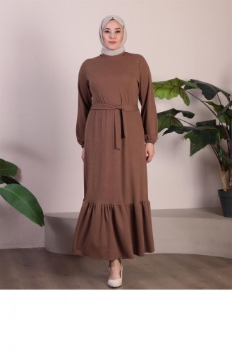 Dames Prachtige Kraag Plus Maat Jurk Hijab Gebreide Jurk 924