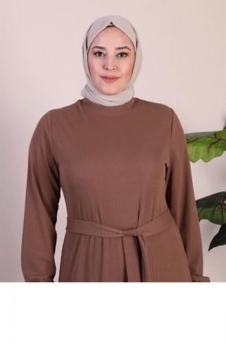 Dames Prachtige Kraag Plus Maat Jurk Hijab Gebreide Jurk 924