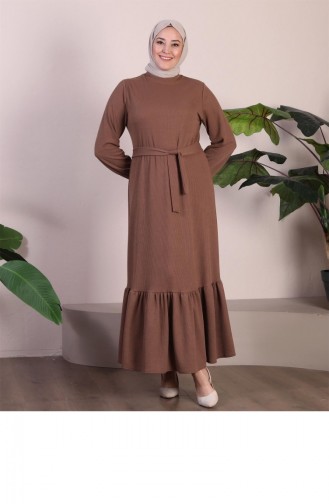 Dames Prachtige Kraag Plus Maat Jurk Hijab Gebreide Jurk 924