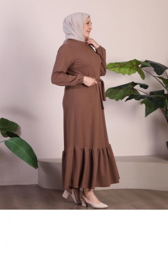 Dames Prachtige Kraag Plus Maat Jurk Hijab Gebreide Jurk 924