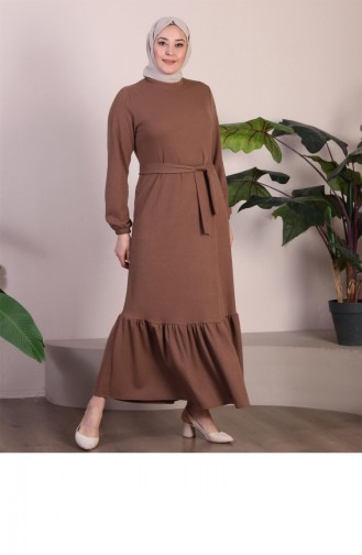 Dames Prachtige Kraag Plus Maat Jurk Hijab Gebreide Jurk 924