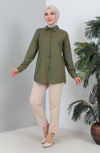 Buttoned Short Shirt 232338-01 Khaki 232338-01