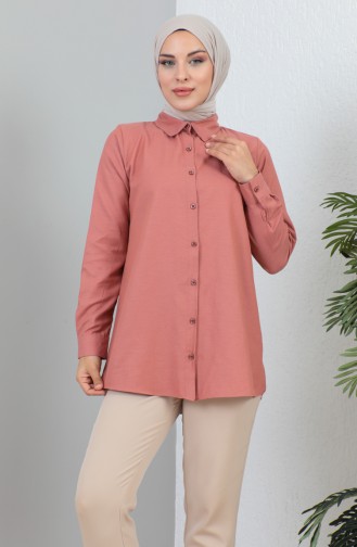 Chemise Courte Boutonnée 232338-02 Rose Poudré 232338-02