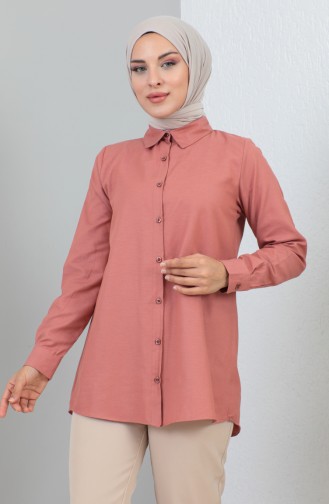 Chemise Courte Boutonnée 232338-02 Rose Poudré 232338-02