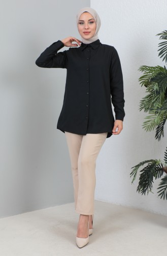 Buttoned Short Shirt 232338-03 Black 232338-03