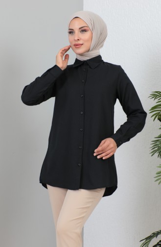 Buttoned Short Shirt 232338-03 Black 232338-03